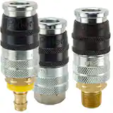 派克E-z-mate 系列快換陰接頭，扭轉(zhuǎn)開關(guān)空氣流通，符合 ISO 4414 排氣要求